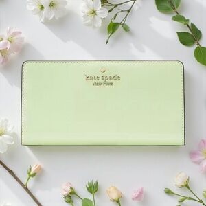 💚♠️💚KATE SPADE💚♠️💚Matcha Latte Madison Large Slim Bifold Wallet/NWT